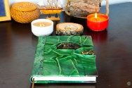 Green Leather Handmade Notebook Crocodile Design Journal Dairy Book