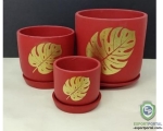 Leaf Painted Terracotta Planters manufacturer Exporter