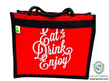 Eco Friendly Jute Bag, color print on single side.