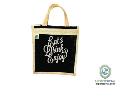 Jute Bag, with white tape handle, color print on single side.