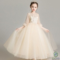 Baby Girls Party Dress Customized Sequin Embroidery Fluffy Ball Gown